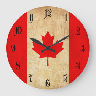 Relógio Grande Original Vintage Patriotic National Flag of CANADA