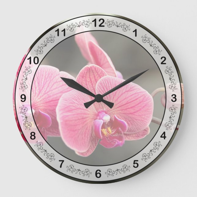 Relógio Grande Orquídea - É preciso dois para dançar tango (Frente)