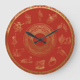 Relógio Grande Os Doze Dias de Vermelho Natal