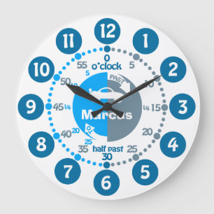 Relógio Grande Os meninos aprendem dizer a tempo o azul