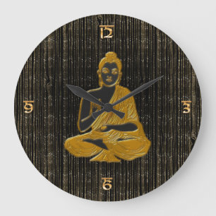 Relógio Grande ouro Buddha