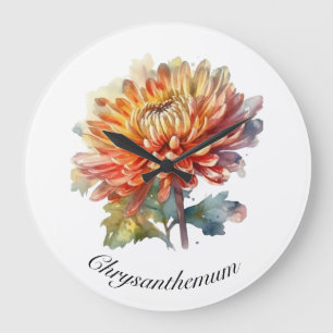 Relógio Grande Ouro Harvest Chrysanthemum, personalizado