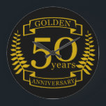 Relógio Grande Ouro ouro 50 Anos Aniversário de Casamento 50 Todo<br><div class="desc">Uma design para ele ou para ela, marido e mulher para ajudar a celebrar o seu quinquagésimo aniversário de casamento. Esta design é ouro e tem o texto ouro no topo como ouro do presente tradicional para o 50º aniversário de casamento nos EUA. Se você quiser ajudar a personalizar este...</div>