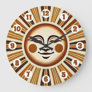 Relógio Grande Ouro Vintage Boho Sun Gift