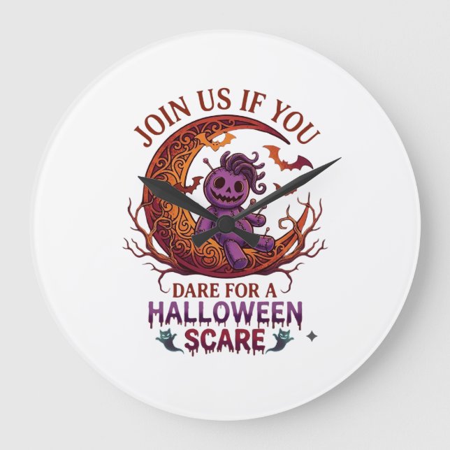 Relógio Grande Ousar Boneca de Vodu Rojxo Crescente Halloween Ass (Frente)