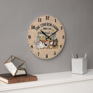 Relógio Grande ovos frescos de fazenda de galinha do País