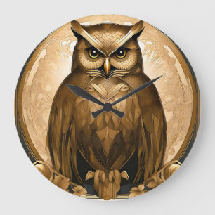 Relógio Grande Owl Retro Art Deco