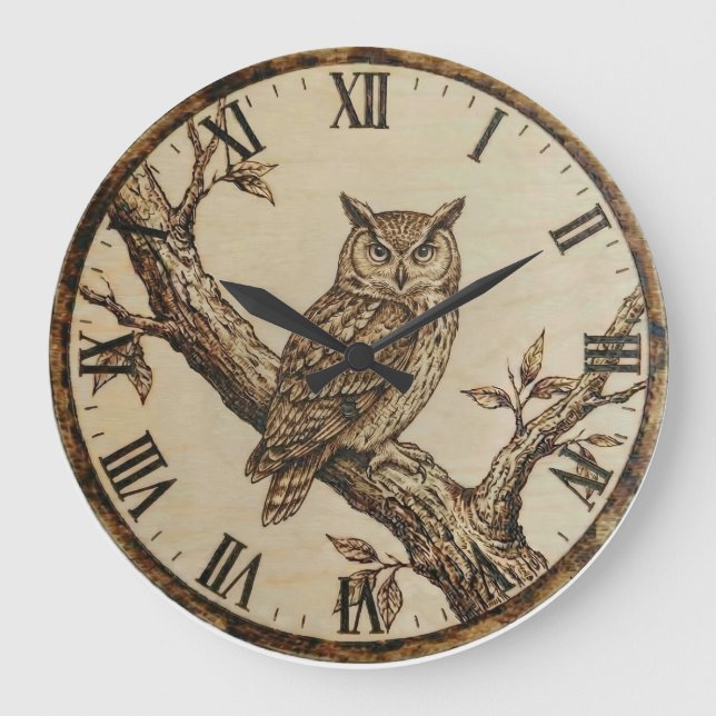 Relógio Grande Owl Wall Clock (Frente)