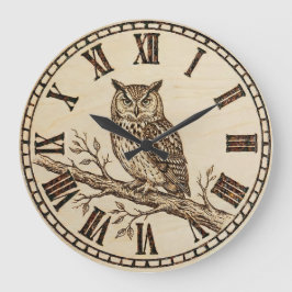 Relógio Grande Owl Wall Clock