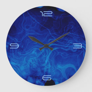 Relógio Grande Padrão Abstrato Dramático azul elétrico