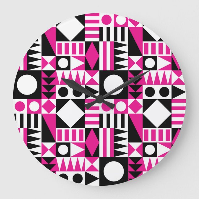 Relógio Grande Padrão abstrato moderno do século médio. (Frente)