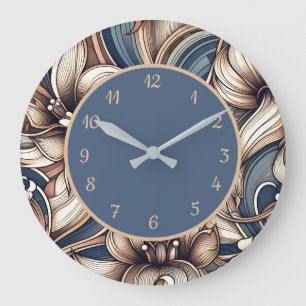 Relógio Grande Padrão Abstrato Preto Rosa Moderno Tendência