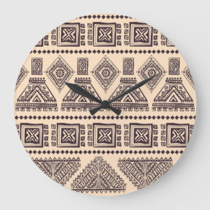 Relógio Grande Padrão comercial tribal, étnico, vintage