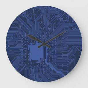Relógio Grande Padrão da placa-mãe do Geek azul
