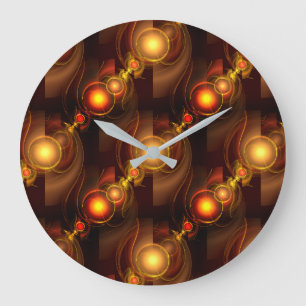 Relógio Grande Padrão de Arte Abstrata Boho Elegante Moderno Dour