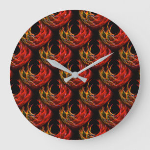 Relógio Grande Padrão de Arte Abstrata Elegante Boho Moderno Fofo