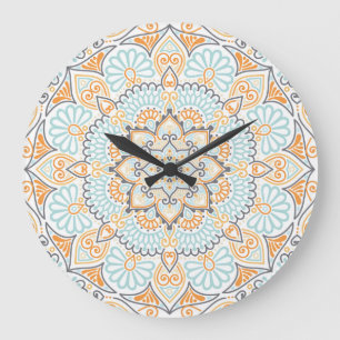 Relógio Grande Padrão de azulejo sem costura: design decorativo e