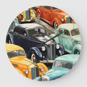 Relógio Grande Padrão de Carros Clássicos