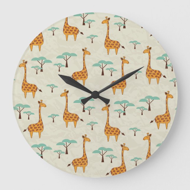 Relógio Grande Padrão de colheita da árvore Giraffe. (Frente)