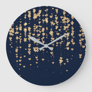 Relógio Grande Padrão de Corações 23