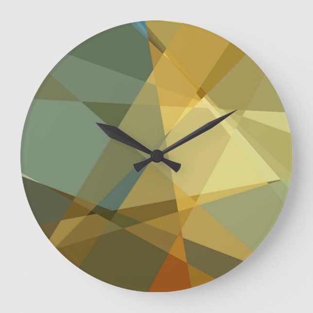 Relógio Grande Padrão de Cubismo abstrato (Frente)