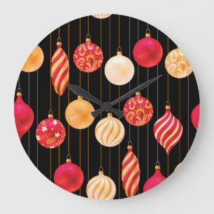 Relógio Grande Padrão de decoração de Natal Festivo