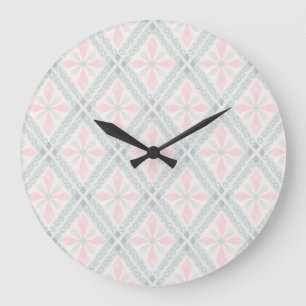Relógio Grande Padrão de diamante pastel verde e rosa