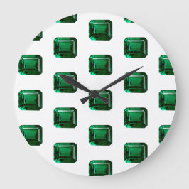 Relógio Grande Padrão de Emerald Gemstone, May Birthstone