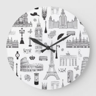 Relógio Grande Padrão De Férias Na Europa