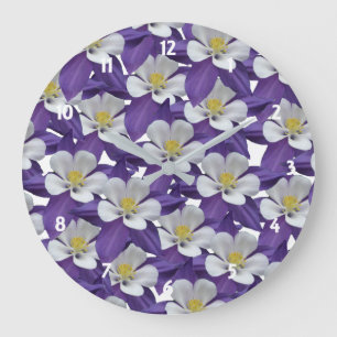 Relógio Grande Padrão de Flor Columbina