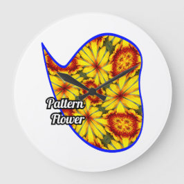 Relógio Grande Padrão de Flores de ouro