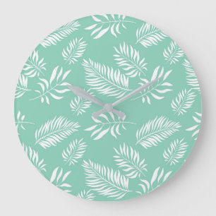 Relógio Grande Padrão de Folhas 14