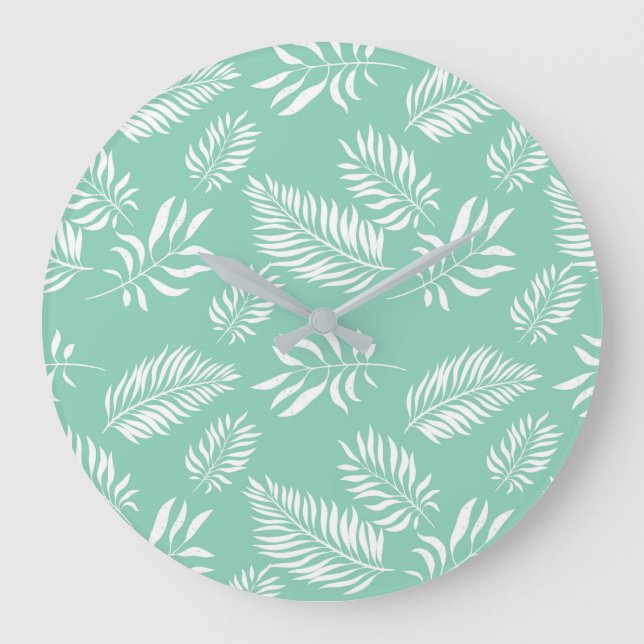 Relógio Grande Padrão de Folhas 14 (Frente)