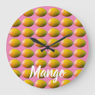 Relógio Grande Padrão de Fruta de Mango para Vegetariano e Vegan