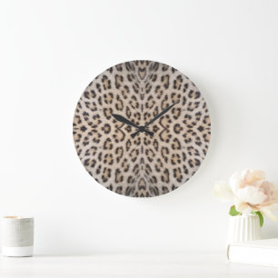 Relógio Grande Padrão de impressão de peles de leopardo-na moda e