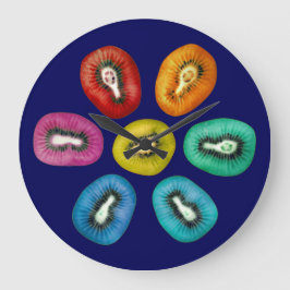 Relógio Grande Padrão de Kiwi Multicolor