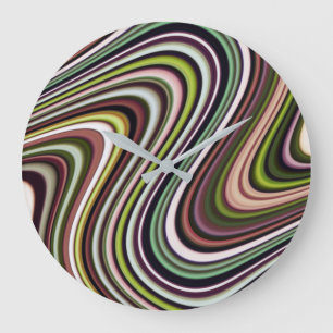 Relógio Grande Padrão de Linha de Curva Multicolorido Muito Úni