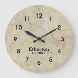 Relógio Grande Padrão de Mármore bege natural acrílico