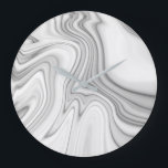 Relógio Grande Padrão de Mármore Branco Elegante moderno<br><div class="desc">Quadro de mármore branco moderno elegante,  de tendências,  grande relógio</div>