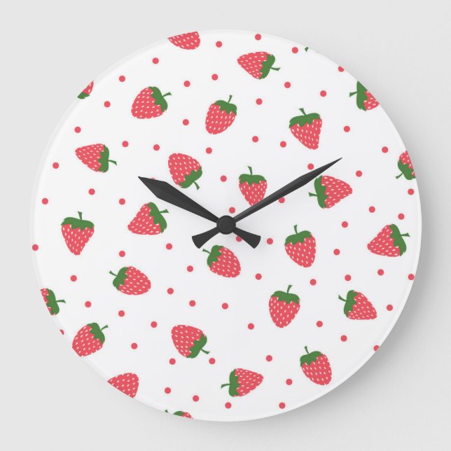 Relógio Grande Padrão de morango (Frente)