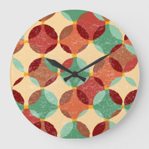 Relógio Grande Padrão de mosaico circular, ilustração geométrica.
