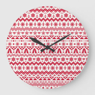 Relógio Grande Padrão de natal festivo sem soldadura.