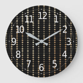 Relógio Grande Padrão de Pontos de Círculos de Miçangas Dourados 