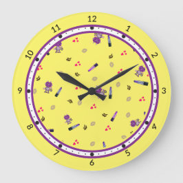 Relógio Grande Padrão de robôs bonitos