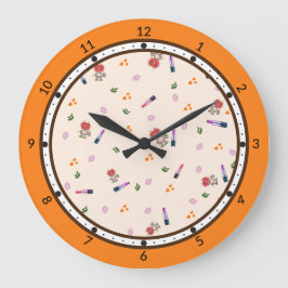 Relógio Grande Padrão de robôs bonitos