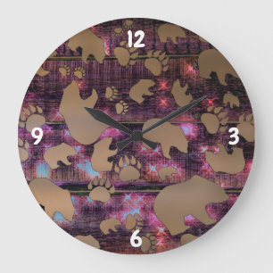 Relógio Grande Padrão de Urso