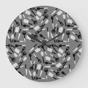 Relógio Grande Padrão de Utensílios de cozinhar