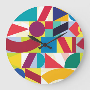 Relógio Grande Padrão de Vintagem Geométrica Abstrato Decorativa