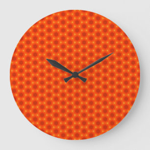 Relógio Grande Padrão do Hexágono do ouro Orange Honeycomb