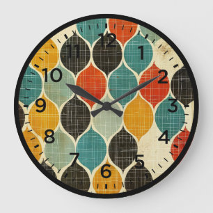 Relógio Grande Padrão do Meio século Retro Harlequin